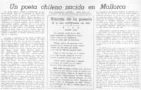 Un poeta chileno nacido en Mallorca