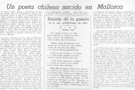 Un poeta chileno nacido en Mallorca