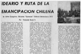 Ideario y ruta de la emancipación chilena