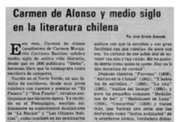 Carmen de Alonso y medio siglo en la literatura chilena