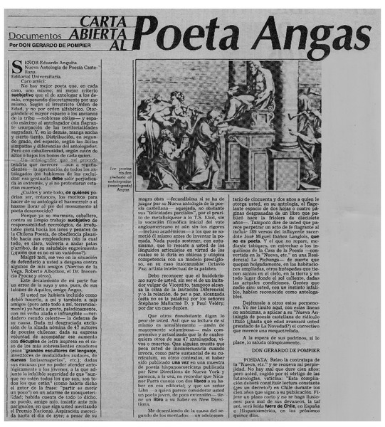 Carta abierta al poeta Angas