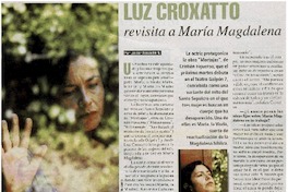 Luz Croxatto revisita a María Magdalena [entrevista]