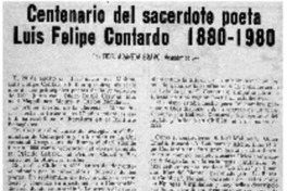 Centenario del sacerdote poeta Luis Felipe Contardo 1880-1980