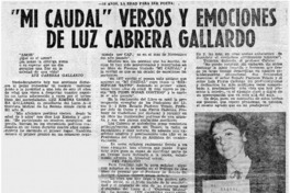 Mi caudal" vresos y emociones de Luz Cabrera Gallardo.