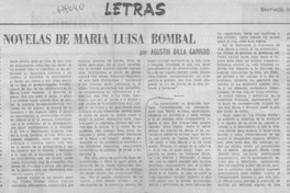 Novelas de María Luisa Bombal