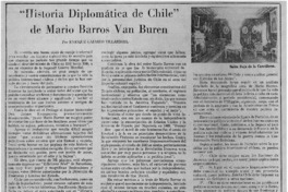 Historia diplómatica de Chile" de Mario Barros Van Buren