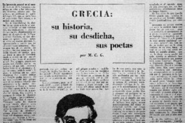 Grecia: su historia, su desdicha, sus poetas