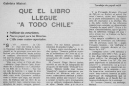 Que el libro llegue "A todo Chile" [entrevista]