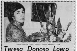 Teresa Donoso Loero agraciada con premio "Lenka Franulic" 1978.