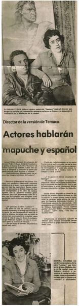 Actores hablarán mapuche : [entrevista]