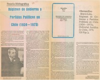 Régimen de gobierno y partidos políticos en Chile (1924-1973)