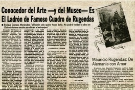 Conocedor del arte y del museo es el ladrón de famoso cuadro de Rugendas.