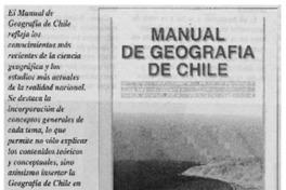 Manual de Geografía de Chile.