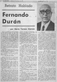Fernando Durán: [entrevista]