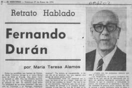 Fernando Durán: [entrevista]