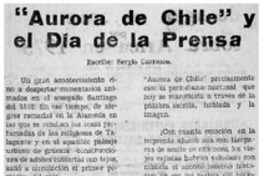 Aurora de Chile" y el día de la prensa