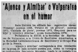 Ajenco y almíbar" o Valparaíso en el humor