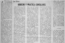 Derecho y práctica consulares