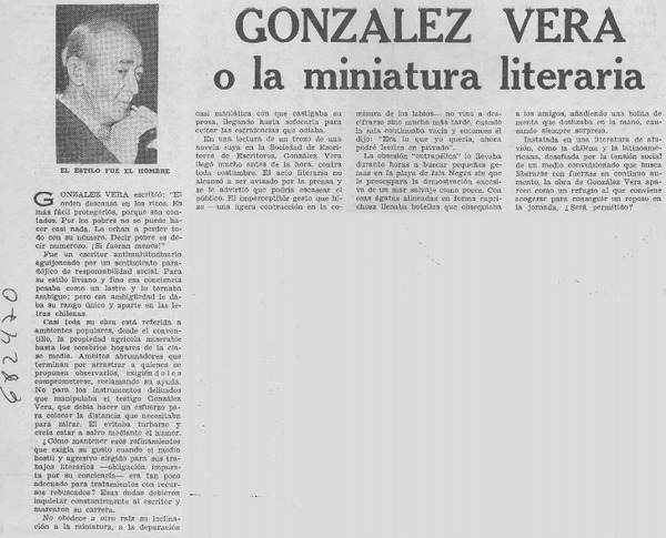 González Vera o la miniatura literaria.