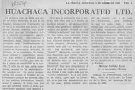 Huachaca incorporated Ltd.