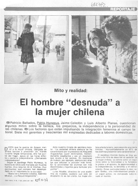 El Hombre "desnuda" a la mujer chilena
