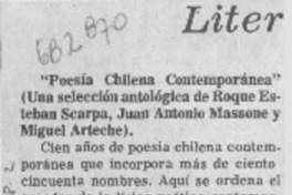 Poesía chilena contemporánea.