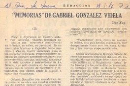 "Memorias" de Gabriel González Videla (II)