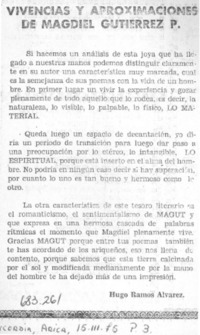 Vivencias y aproximaciones de Magdiel Gutiérrez P.