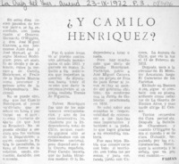 ¿Y Camilo Henríquez?