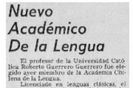 Nuevo académico de la Lengua.