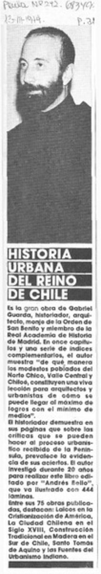 Historia urbana del reino de Chile.