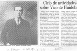 Ciclo de actividades sobre Vicente Huidobro.