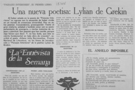 Una Nueva poetisa: Lylian de Grekin.