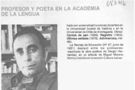 Profesor y poeta en la Academia de la Lengua.