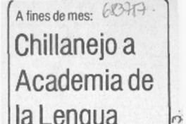Chillanejo a Academia de la Lengua.