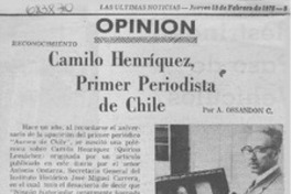 Camilo Henríquez, primer periodista de Chile