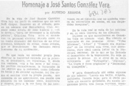 Homenaje a José Santos González Vera