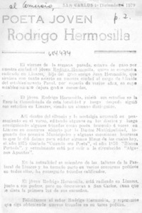 Poeta joven Rodrigo Hermosilla.