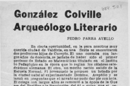 González Colville arqueólogo literario