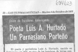 Poeta Luis A. Hurtado un parnasiano porteño.