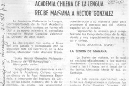 Academia de la Lengua recibe mañana a Héctor González