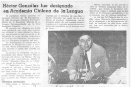 Héctor González fue designado en Academia de la Lengua.