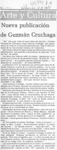 Nueva publicación de Guzmán Cruchaga.