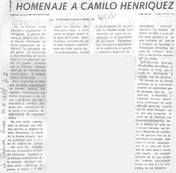 Homenaje a Camilo Henríquez