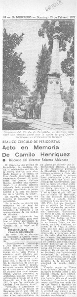 Acto en memoria de Camilo Henríquez.