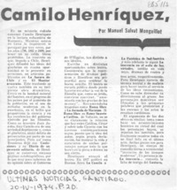 Camilo Henríquez, dramaturgo