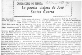 La poesía viajera de José Santos Guerra