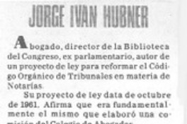 Jorge Iván Hubner: [entrevista]