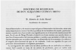 Discurso de recepción de Alejandro Guzmán Brito
