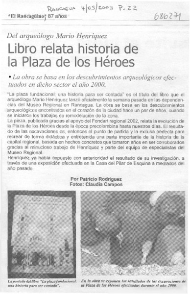 Libro relata historia de la Plaza de los Héroes